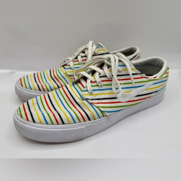 Nike SB Zoom Stefan Janoski Multi-Color Pinstripes Sneakers Skate AQ7878-100 - Picture 2 of 16